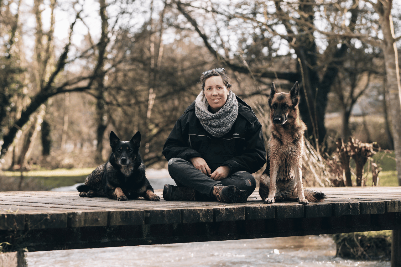 Aude et ses 2 chiens